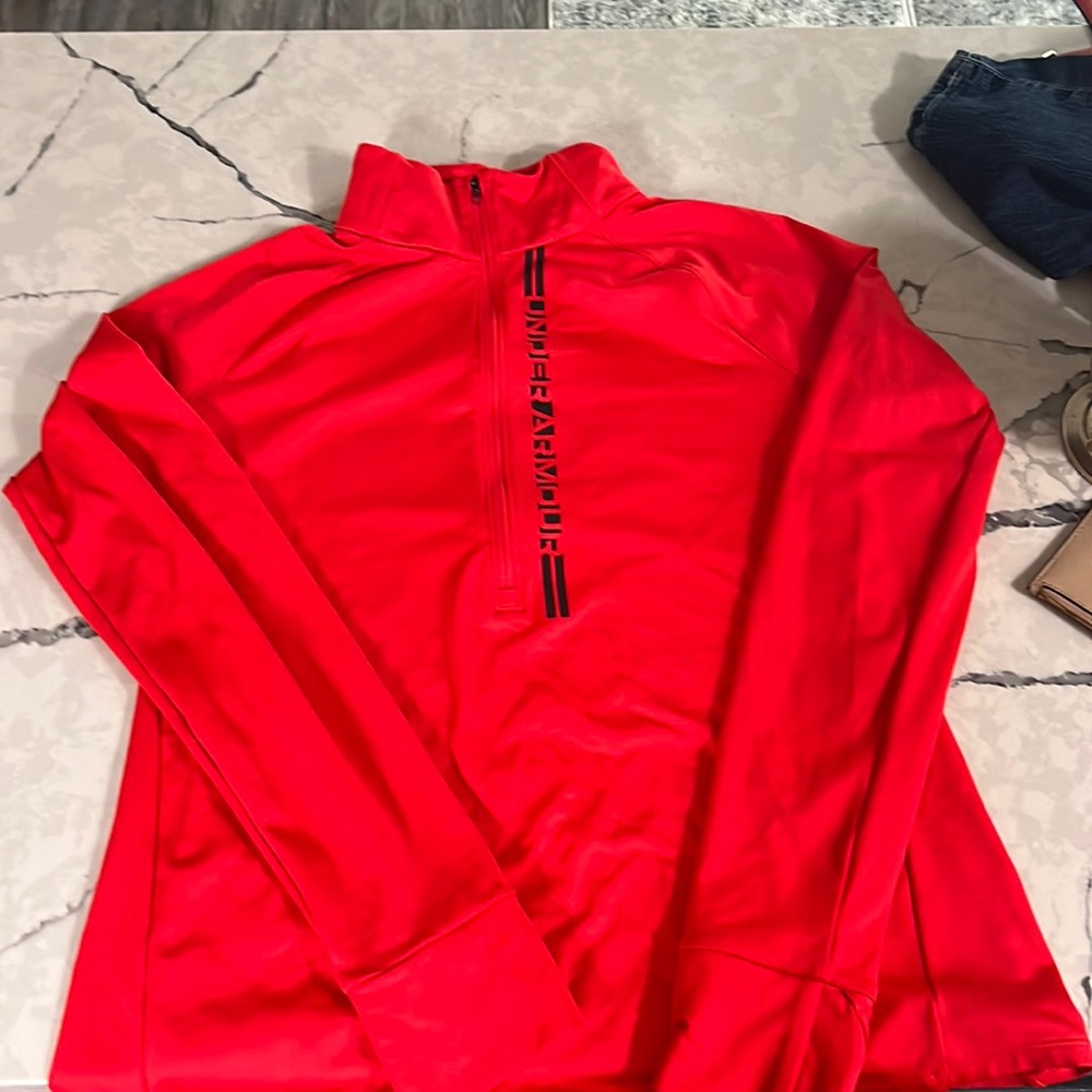 red underarmour sweater